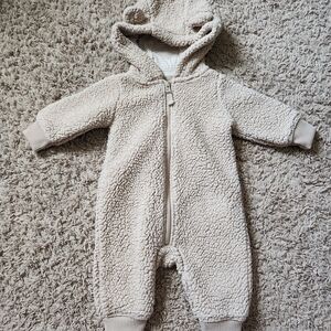 3M Carter's Teddy Fleece Bear Zip-Up Bodysuit